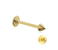 14K Gold Basic Labrets Piercing Cone 14KY MLBCN (MOQ 10 pcs)